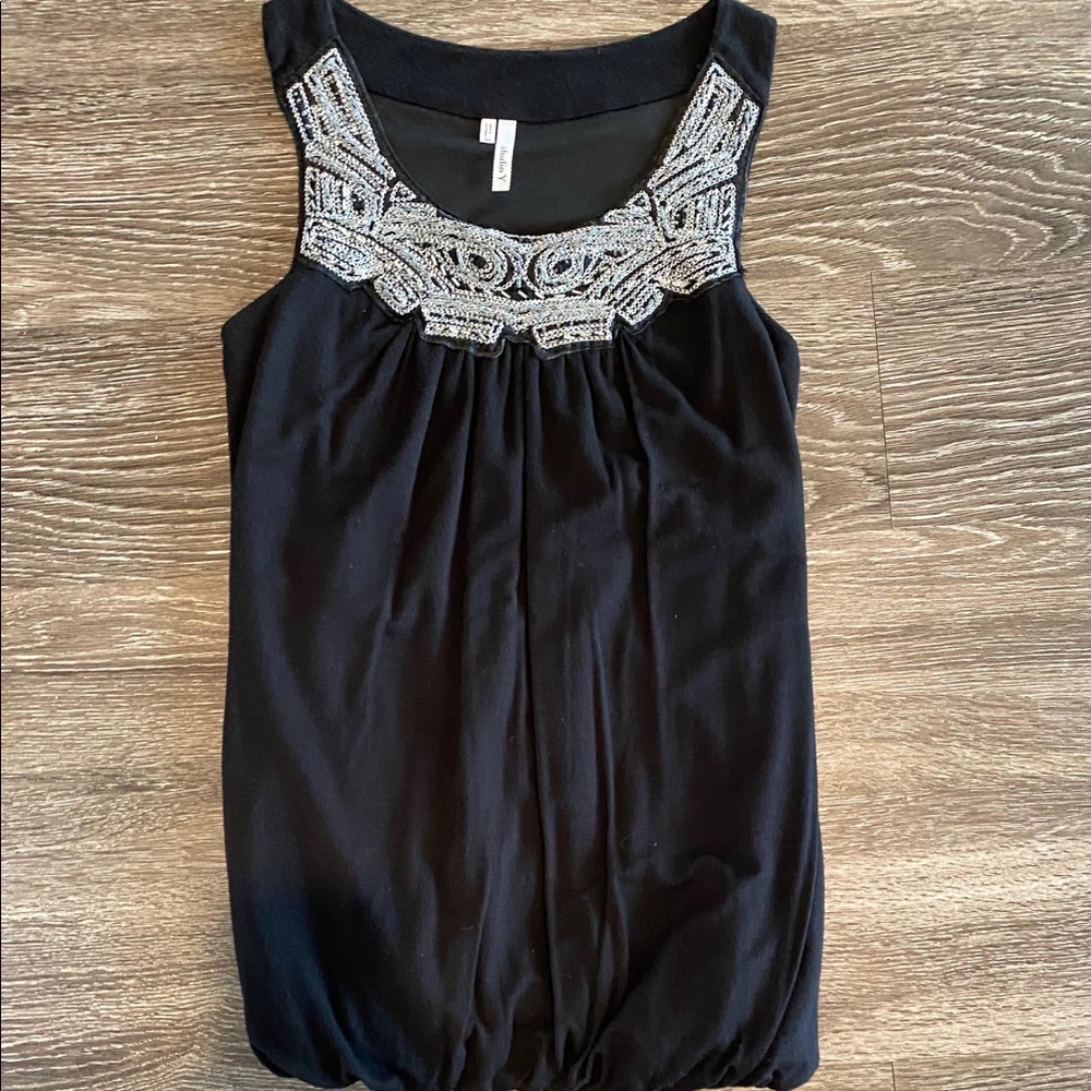 Embellished Tank Top, Black